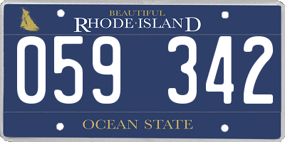 RI license plate 059342