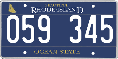 RI license plate 059345