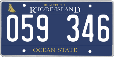 RI license plate 059346