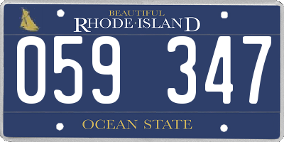 RI license plate 059347