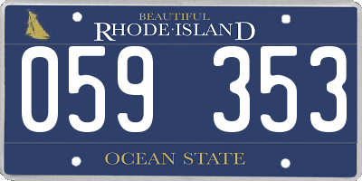 RI license plate 059353