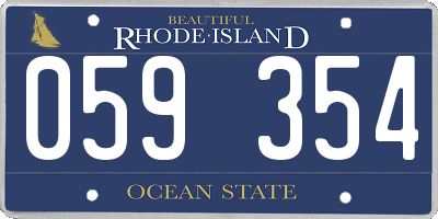 RI license plate 059354
