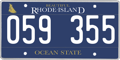 RI license plate 059355