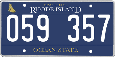 RI license plate 059357