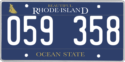 RI license plate 059358