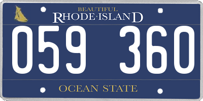 RI license plate 059360