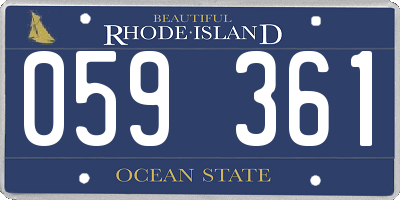 RI license plate 059361