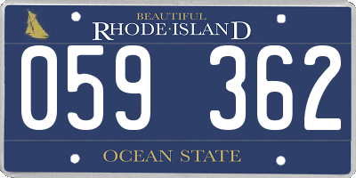 RI license plate 059362