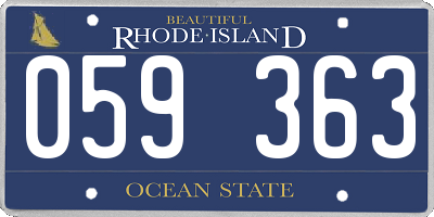RI license plate 059363