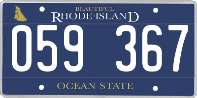 RI license plate 059367