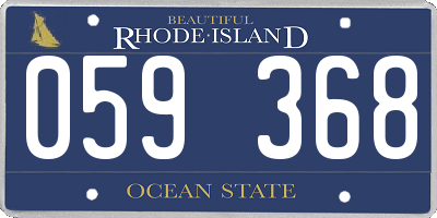 RI license plate 059368