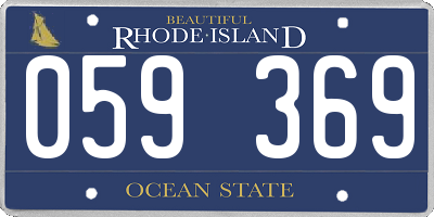 RI license plate 059369