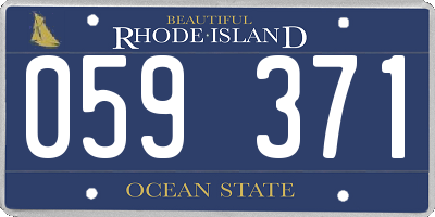 RI license plate 059371