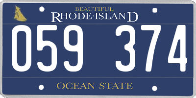 RI license plate 059374
