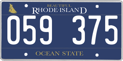 RI license plate 059375