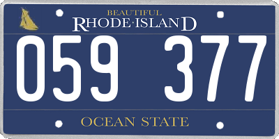 RI license plate 059377