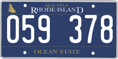 RI license plate 059378