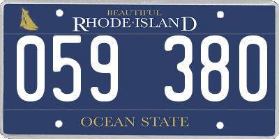 RI license plate 059380