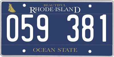 RI license plate 059381