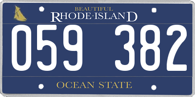 RI license plate 059382
