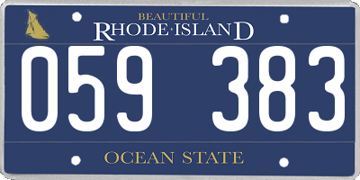 RI license plate 059383