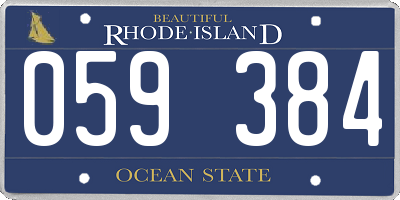RI license plate 059384