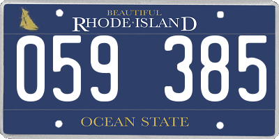 RI license plate 059385