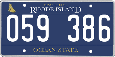 RI license plate 059386