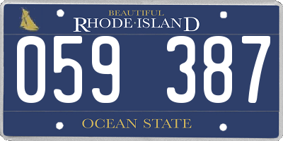 RI license plate 059387