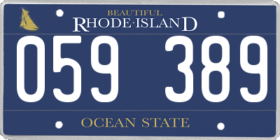 RI license plate 059389