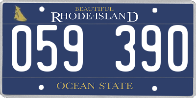 RI license plate 059390