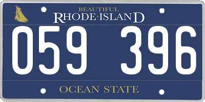 RI license plate 059396