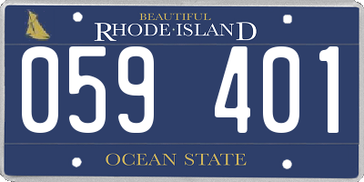 RI license plate 059401