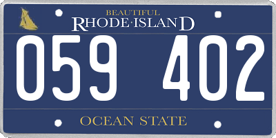 RI license plate 059402