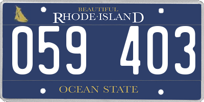 RI license plate 059403