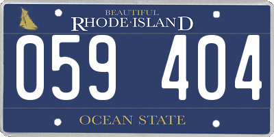 RI license plate 059404
