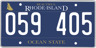 RI license plate 059405