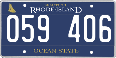 RI license plate 059406