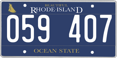 RI license plate 059407