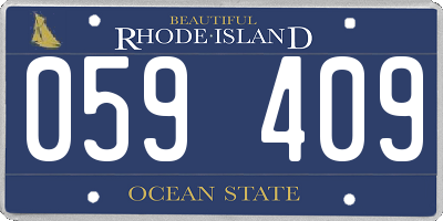 RI license plate 059409