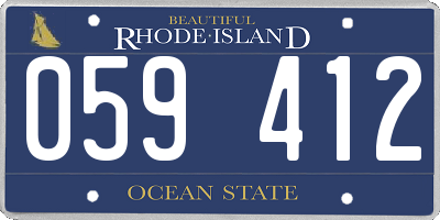 RI license plate 059412