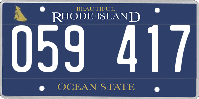 RI license plate 059417