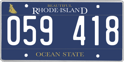 RI license plate 059418