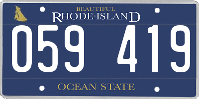 RI license plate 059419