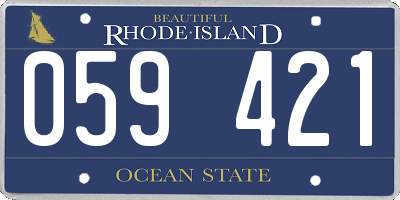 RI license plate 059421