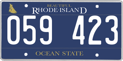 RI license plate 059423