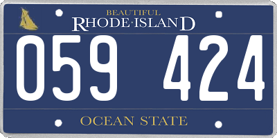 RI license plate 059424