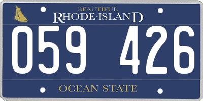 RI license plate 059426