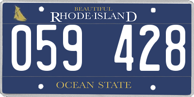 RI license plate 059428