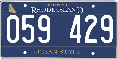 RI license plate 059429
